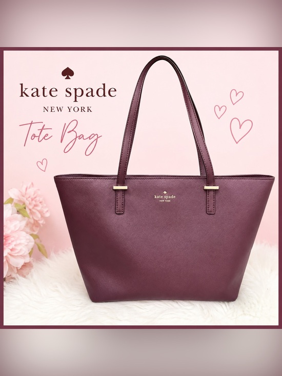 kate spade Handbags - kate spade Plum Leather Tote with Gold Accents
